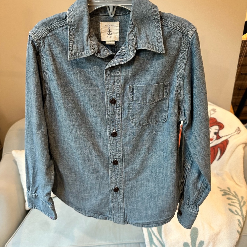 Lands' End Light Blue Chambray Shirt